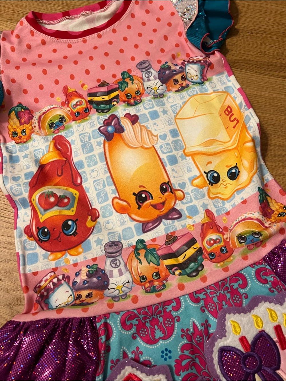 Shopkins Pink Multi-Color Ruffle Character Party Dress - Picture 6 of 8